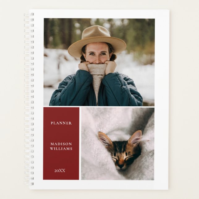 Agenda Cores simples Falu red frame photoPlanner (Frente)