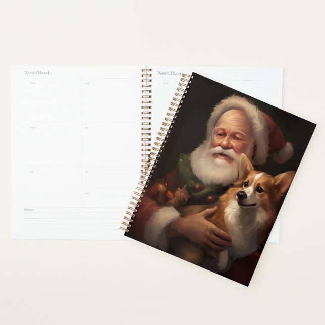 Agenda Corgi com Papai Noel Natal Festivo (Exibição)