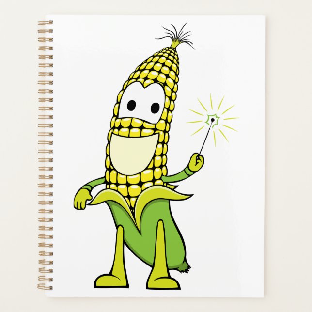 Agenda Corn Wizard Character with Magic Wand (Frente)