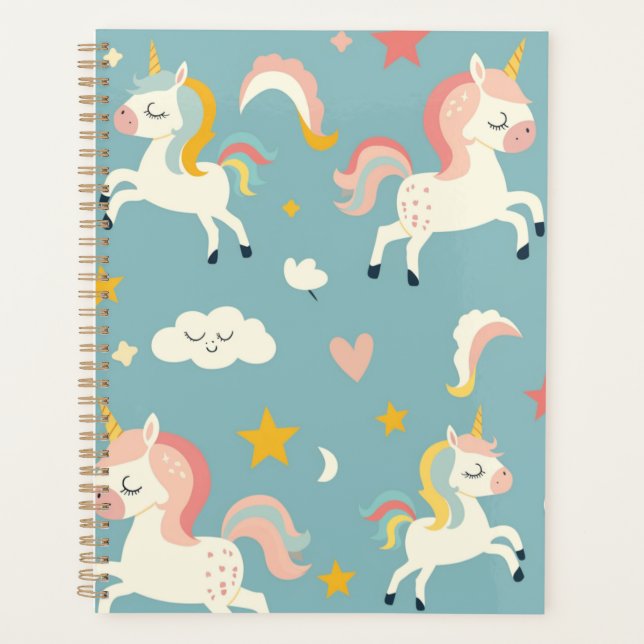 Agenda Corno de Turquesa Bonito para Crianças (Frente)