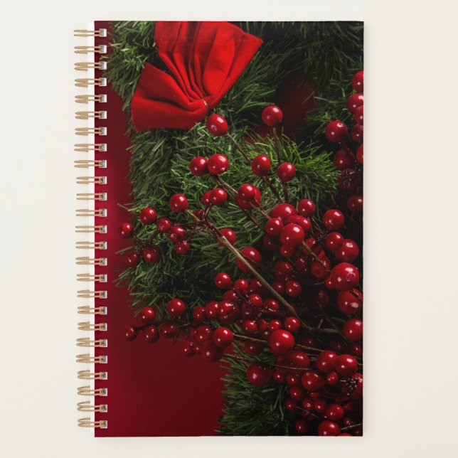 Agenda coroa de natal com amoras vermelhas (Frente)