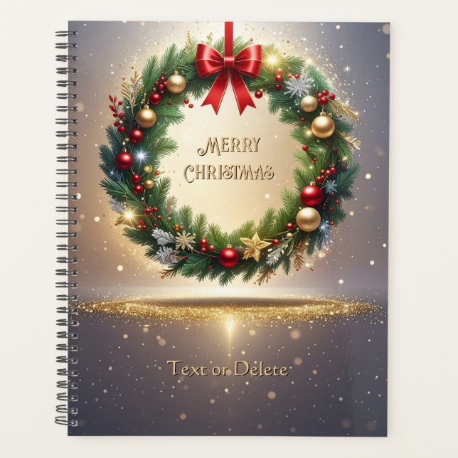 Agenda Coroa de Natal Festiva Feriado (Frente)