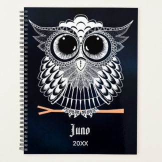 Agenda Coruja Sábica, Cute, Mandala Doodle Henna Patterno