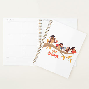 Agenda Corujas bonitas de volta à graduação escolar