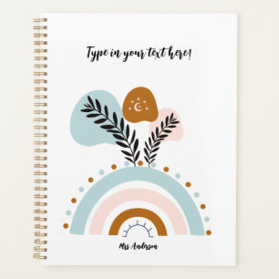 Agenda costume personalizado do arco-íris boho