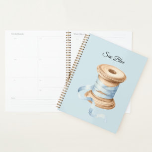 Agenda Costura de Linha Azul Bonita