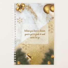Agenda Cota Motivacional Personalizada Marble Dourada e V