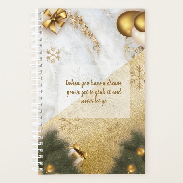 Agenda Cota Motivacional Personalizada Marble Dourada e V (Frente)