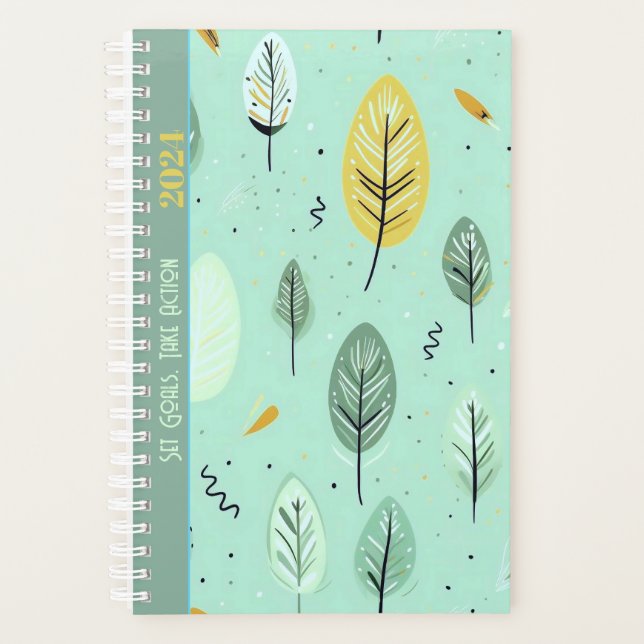 AGENDA COTAÇÃO MOTIVADA PASTEL GREEN BOHO PADRÃO (Frente)