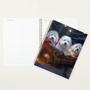 Agenda Coton De Tulear Snowy Sleigh Decência De Natal