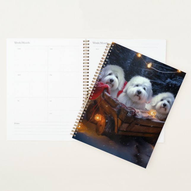 Agenda Coton De Tulear Snowy Sleigh Decência De Natal (Exibição)