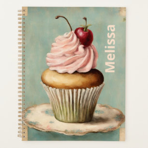 Agenda Cottagecore Vintage - Cupcake Rosa Francês