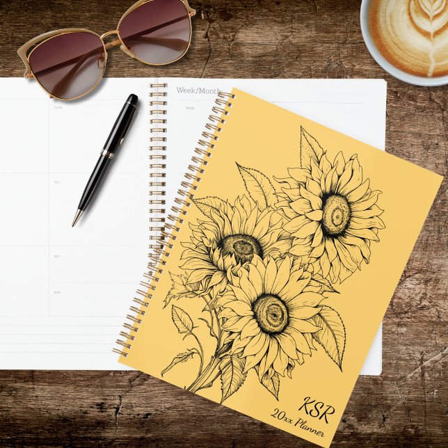 Agenda Country Sunflower Illustration (Criador carregado)