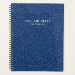 Agenda Couro Azul Masculina Personalizada Elegante