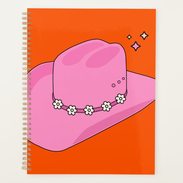 Agenda Cowboy Hat Orange E Pink (Frente)
