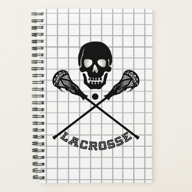 Agenda Crânio de Lacrosse e Malha de Sticks (Frente)