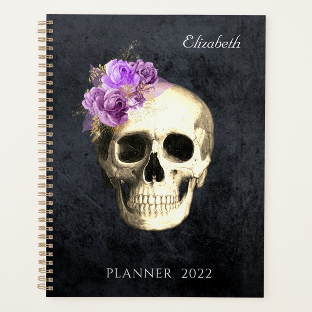 Agenda  Crânio Gótico Personalizado 2022 (Frente)