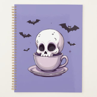 Agenda Crânio Pastel Goth em Xícara de Chá