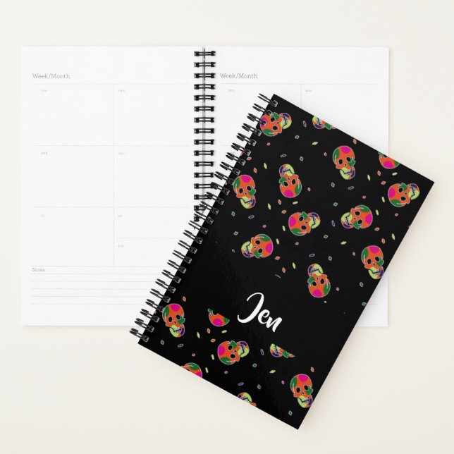 Agenda Crânios loucos em preto (Exibição)