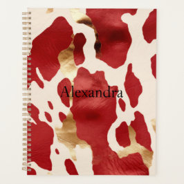 Agenda Cream Red Dourado Western Cowhide Howdy