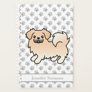 Agenda Cream Tibetano - Espanhol - Cute Cartoon Dog & Tex