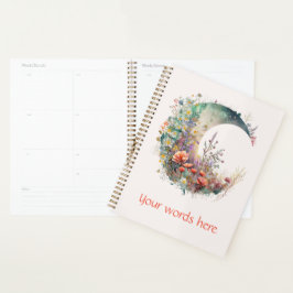 Agenda Create Your Own Bright Sunset Floral Crescent Moon