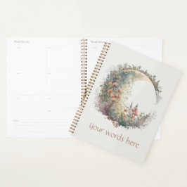 Agenda Create Your Own Cottagecore Floral Crescent Moon