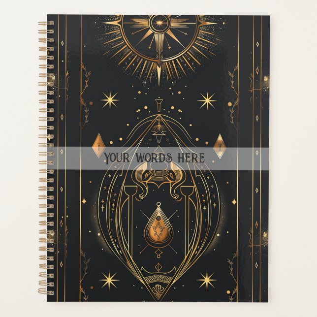 Agenda Create Your Own Elegant Gold Mystical Black (Frente)