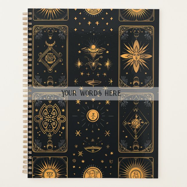 Agenda Create Your Own Elegant Gold Mystical Tarot Black (Frente)