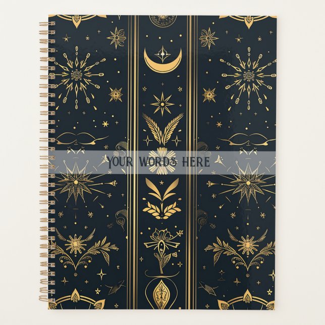 Agenda Create Your Own Elegant Gold Nature Magic Stripes (Frente)