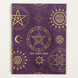 Agenda Create Your Own Gold Pentacles Moon Purple