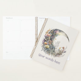Agenda Create Your Own Iridescent Floral Crescent Moon