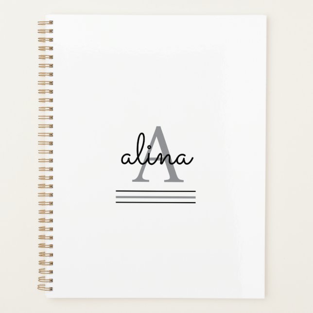 Agenda Create Your Own Personalize Monogram Spiral (Frente)