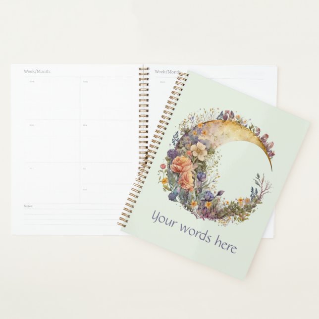 Agenda Create Your Own Summer Garden Floral Crescent Moon (Exibição)