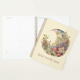 Agenda Create Your Own Wildflowers Floral Crescent Moon