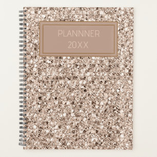 Agenda creme impressão ouro minimalista