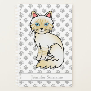 Agenda Creme-Point Tabby Birman/Ragdoll E Peças E Texto