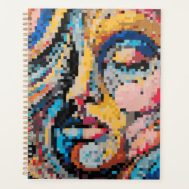 Agenda Criação pixelizada multicolor
