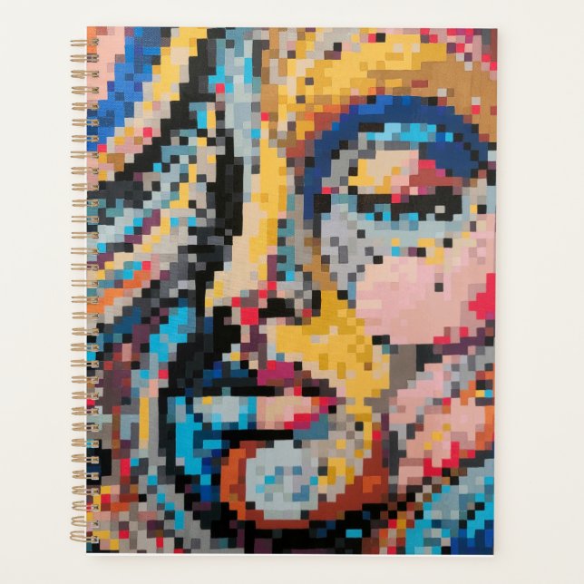 Agenda Criação pixelizada multicolor (Frente)