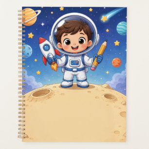 Agenda Criança Astronauta Pronta para Explorar Caderno Es