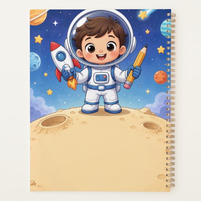 Agenda Criança Astronauta Pronta para Explorar Caderno Es (Verso)