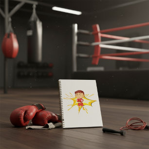 Agenda Criança Boxer em Luvas Vermelhas e Curtos
