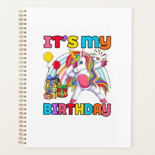 Agenda Crianças É Meu Aniversário Dabbing Unicórnio Arco-