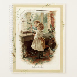 Agenda Crianças e Pássaros do Amor Reprodução de Vintage