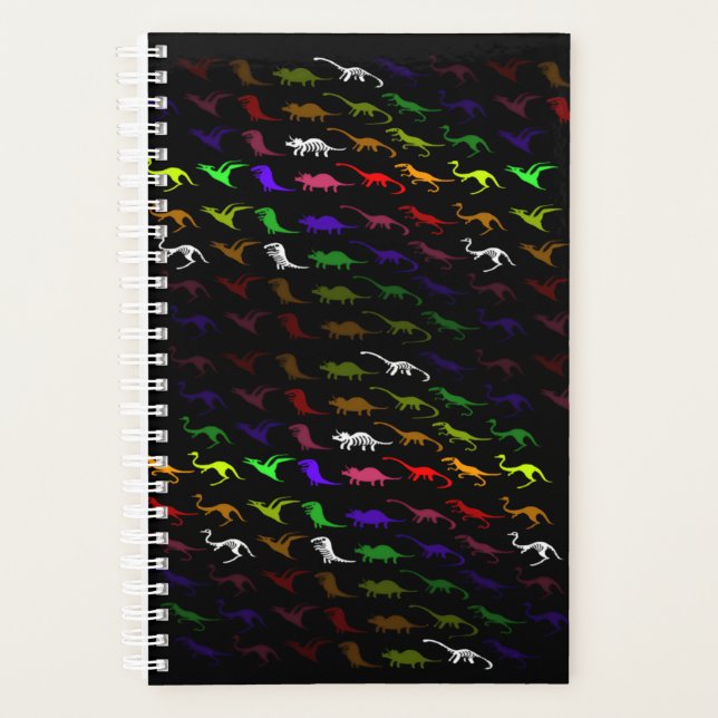 Agenda Crianças legal, dinossauro colorido e giro (Frente)