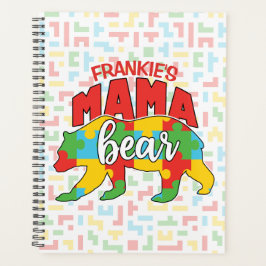 Agenda Crianças Personalizadas NOME Mama Urso Autismo Sen