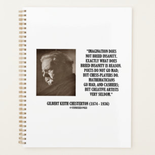 Agenda Criativa de insanidade da imaginação de Chesterton