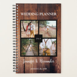 Agenda Crie o seu casamento de colagem de fotos rústicas