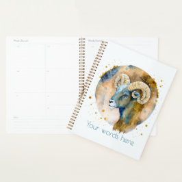 Agenda Crie o seu próprio Dourado e Blue Aries Zodiac