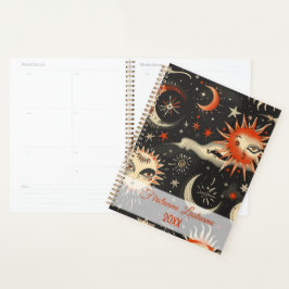 Agenda Crie Os Seus Olhos Mágicos Negra Laranja Celestial